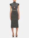 Sportmax Albino Cut-out Mohair Dress In Grau
