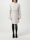 Sportmax Eolie Grey Silk Dress In Silver