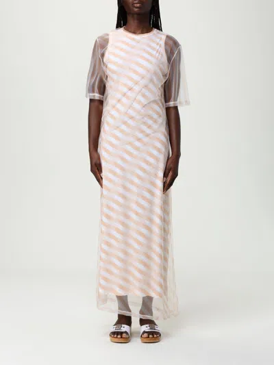 Sportmax Pausa Striped Midi Dress In Pink