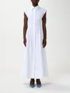 Sportmax Sleeveless White Shirt Dress In White