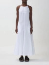 Sportmax Cactus Sleeveless Round Neckline A-line Midi Dress In White