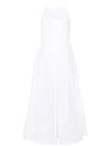 Sportmax Cactus Sleeveless Round Neckline A-line Midi Dress In White