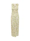 Sportmax Tonale Printed Silk Maxi Dress In Yellow