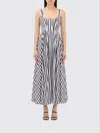 Sportmax Fit-and-flare Cotton-poplin Dress With Square Neckline In White