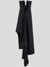Sportmax Sport Max Long Asymmetrical Viscose Twill Dress