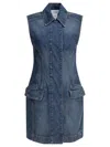 Sportmax Carabo Sleeveless Denim Mini Dress