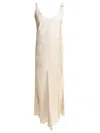 Sportmax Unione V-neck Midi Dress In Beige