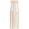 Sportmax Strapless Sequin Embellished Midi Dress In Beige