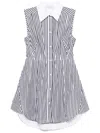 Sportmax Blackwhite Striped Mini Dress In Black