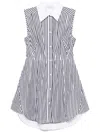 Sportmax Blackwhite Striped Mini Dress In Black
