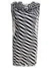 Sportmax Geometric Pattern Sheer Overlay Sleeveless Dress In Multi