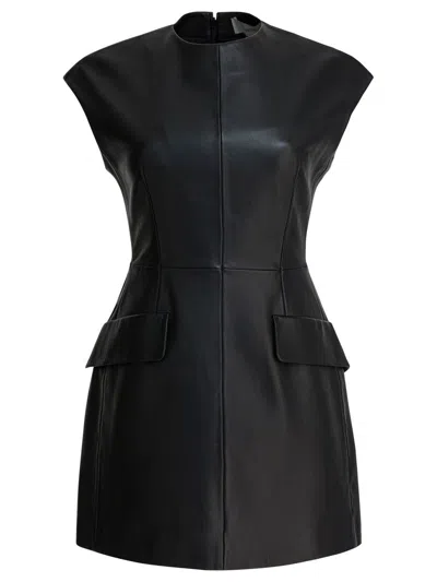 Sportmax Sleeveless Dress With Structured Silhouette And Pockets In Black