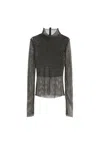 Sportmax Valdai Embellished Fishnet Crop Top In Black