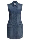 Sportmax Carabo Sleeveless Denim Mini Dress In Blue