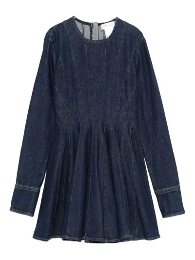 Sportmax Aereo Panelled Dress In Blue