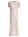 Sportmax Slit Back Midi Dress With Sequin Embellishment In Pink