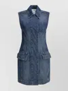 Sportmax Carabo Sleeveless Denim Mini Dress