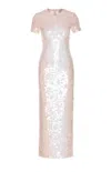 Sportmax Slit Back Midi Dress With Sequin Embellishment In White