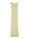 Sportmax Tonale Printed Silk Maxi Dress In White