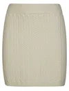 Sportmax Wool Blend Mini Skirt With Ribbed Texture In White