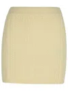 Sportmax Wool Blend Mini Skirt With Ribbed Texture In Beige