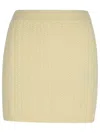 Sportmax Wool Blend Mini Skirt With Ribbed Texture In Neutrals