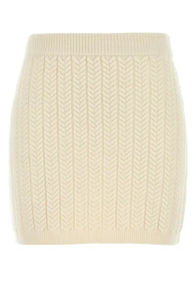 SPORTMAX SPORTMAX IVORY WOOL BLEND EARRY1 MINI SKIRT