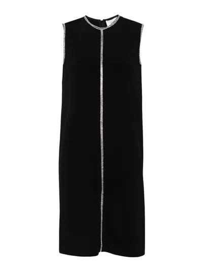 Sportmax Earry2 Dress In Cadi With Rhinestones In Black