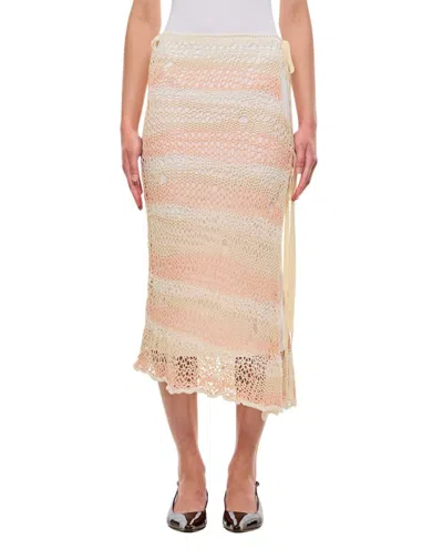 SPORTMAX ECUADOR CROCHET COTTON MIDI SKIRT