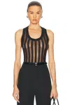 Sportmax Edam Sheer Striped Bodysuit