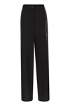 Sportmax Wide Leg Wool Trousers With Customised Press Studs In Black