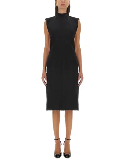 Sportmax Edile Wool And Cotton-blend Midi Dress In Black