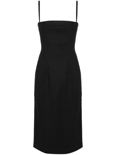 Sportmax Editta Bustier Midi Dress In Black