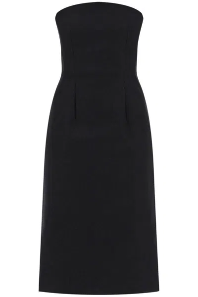 Sportmax Editta Cotton Gabardine Mini Dress In Black