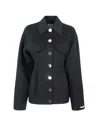 Sportmax Structured Caban Jacket In Virgin Wool In Black
