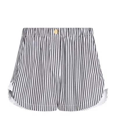 Sportmax Elastic Waist Shorts In Gray