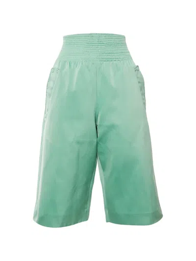 Pre-owned Sportmax Elasticated-waist Bermuda Shorts In Green
