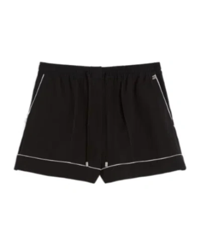 Sportmax Elastic-waist Shorts In Black