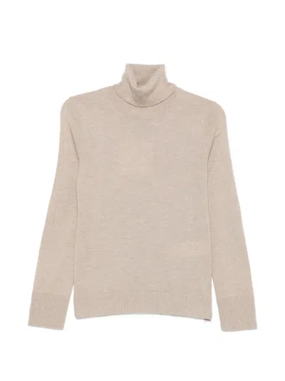 Sportmax Elbow-patch Roll-neck Knit In Neutral