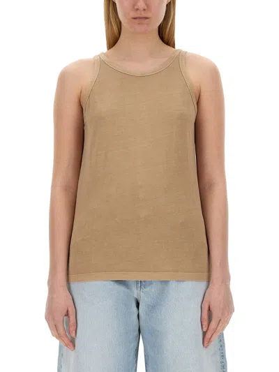 Sportmax Elegant Cotton Mini Top In Beige
