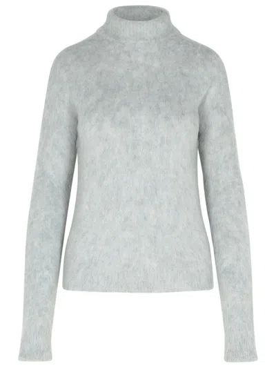 Sportmax Alpaca Blend Turtleneck Knit Sweater In Grey