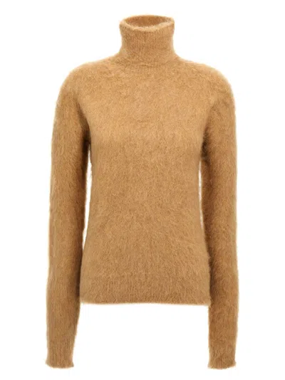 Sportmax Cozy Knit Turtleneck Sweater In Beige