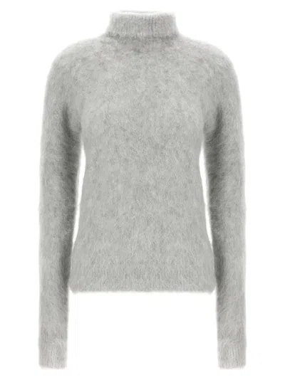 Sportmax Long-sleeved Sweater In Gray
