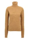 Sportmax Alpaca Blend Turtleneck Sweater In Brown