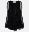 Sportmax Embellished Mesh And Jersey Top In Black