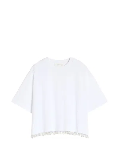 Sportmax Crew Neck Short-sleeved T-shirt In White