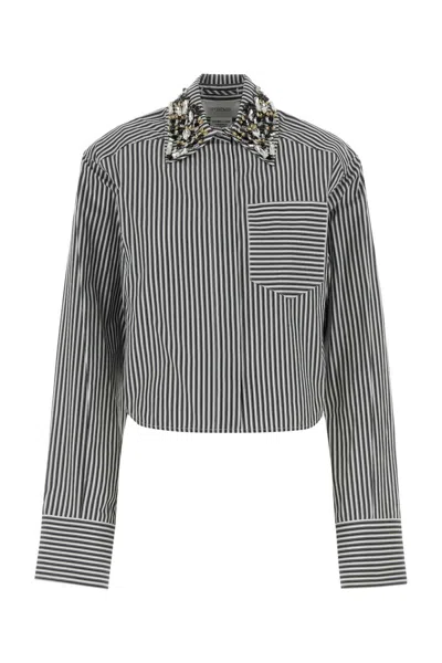 Sportmax Embroidered Poplin Quagga Shirt In Black