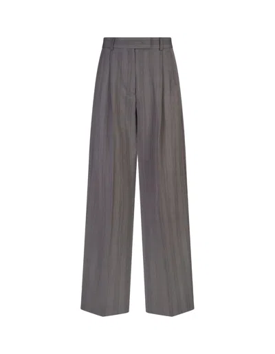 Sportmax Embroidered Stretch Wool Blend Andalo1234 Pant In Gray