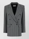 Sportmax Embroidered Stretch Wool Blend Merlot Blazer