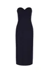 Sportmax Navy Flipper Midi Dress In Biscotto